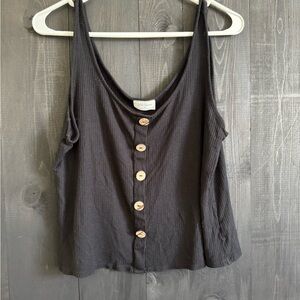 Free Kisses Gray Sleeveless Crop Tank Top